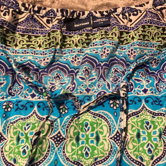 Blue front tie blouse - Picture 2 of 5